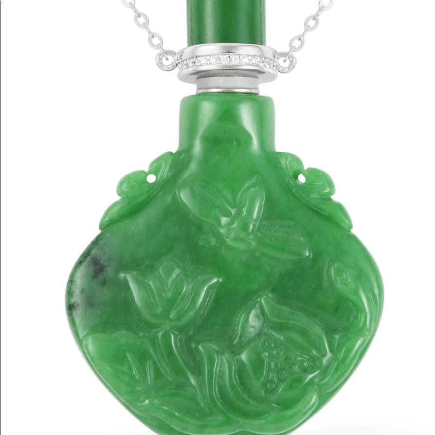 Beautiful Green Jade Dragonfly Necklace